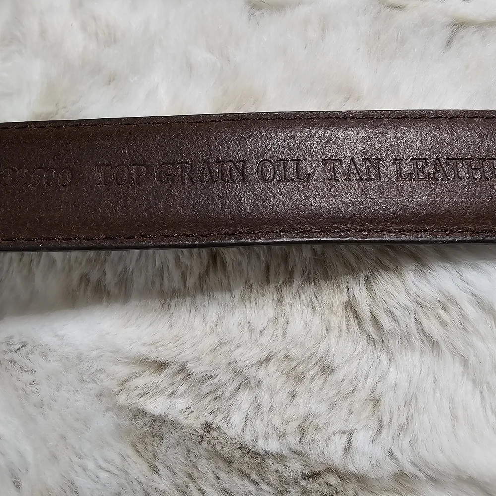 Vintage AML 3000 Golf Club‎ Concho Belt Black Oil Tan Leather Silver SZ 40